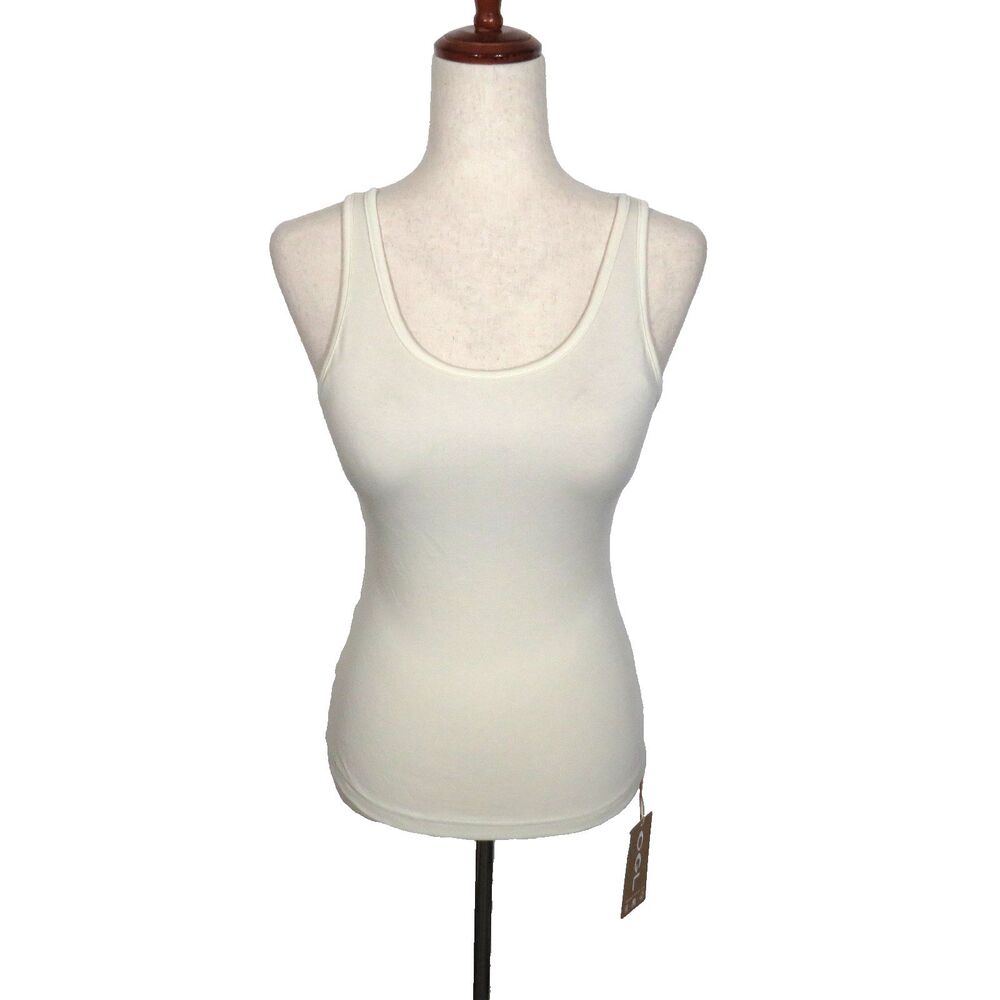 OGL Ivory Soft Stretchy Cotton Lyocell U-Neck Brami Bra Tank Size Small